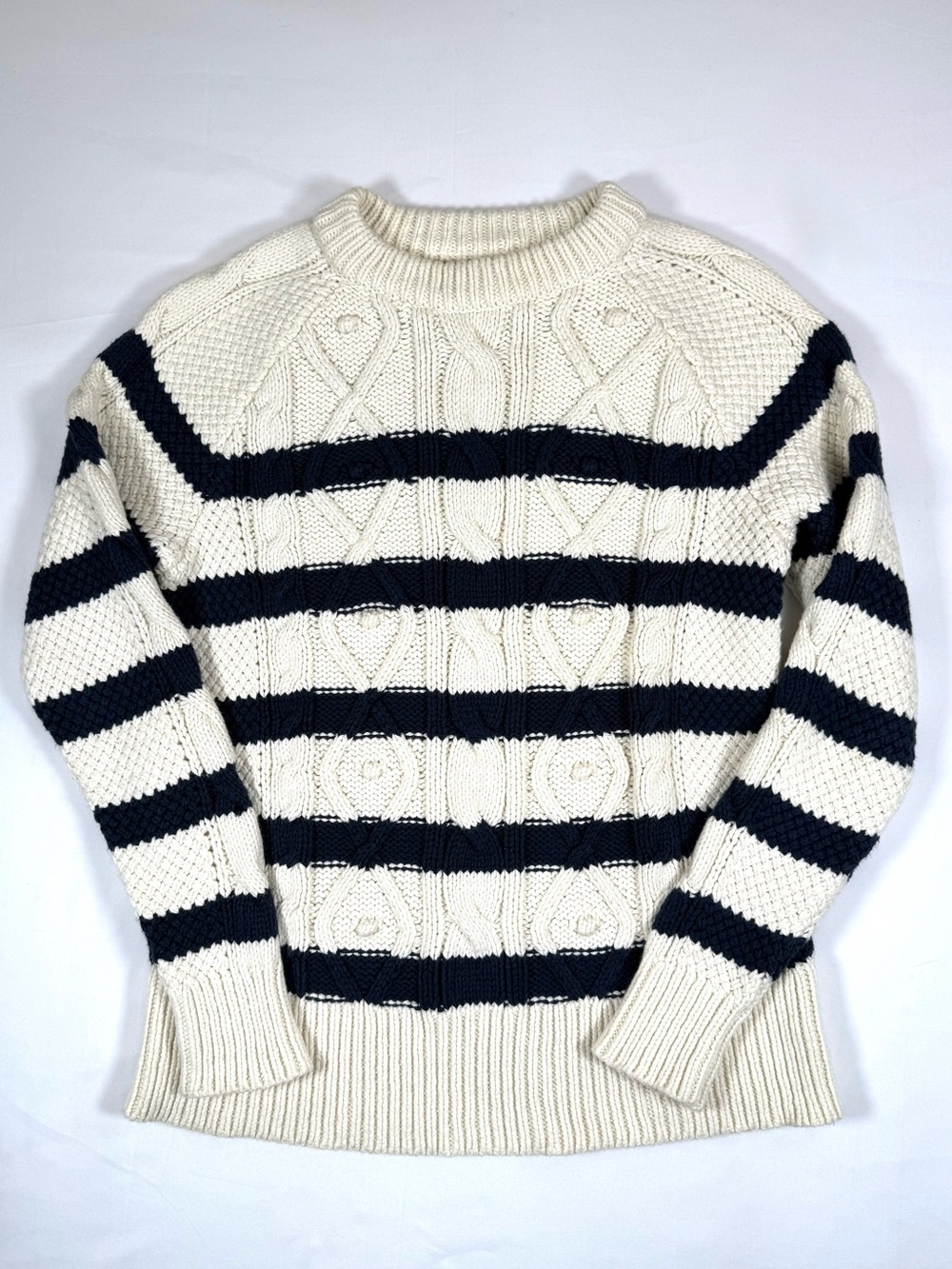 VINEYARD VINES Womens Fisherman Sweater XS Oversized Cable Knit Coastal Chunky